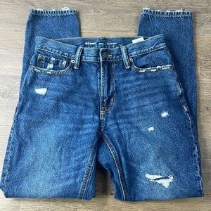 Old Navy Mens Distressed Straight Tapered Blue Jeans, size 30x32